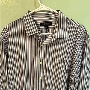 Banana Republic Purple and White Dress Shirt Classic Stripes